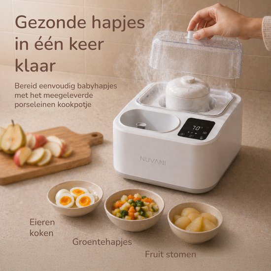 Nuvani 8-in-1 Flessen Sterilisator met Droogfunctie – Steriliseer & Droog 6 Babyflessen – Inclusief Flessenwarmer, Stoomkoker & Accessoires — afbeelding 5