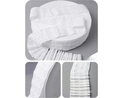 Vouwgordijn Tape 75 mm, Verstelbare Plooitape voor Woonkamer, 5 m, Wit, Ideaal voor Raamdecoratie en Gordijnen
