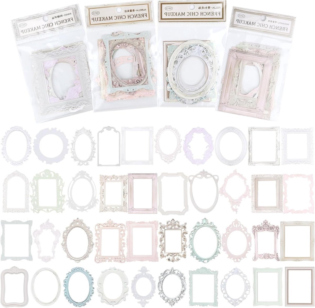 Vintage Hollow Embossed Scrapbook met 40 Vellen - Niet-Plakkerige Foto Hoesjes voor DIY Decoratie, Dagboeken en Albums