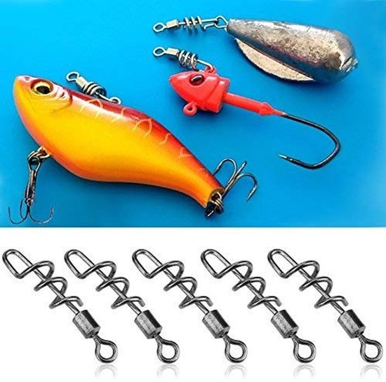 50 Stuks Roterende Barrel Swivels van RVS - Vis Swivel, Schroef Snap, Haak Connector voor Vissen van Merkloos — afbeelding 4