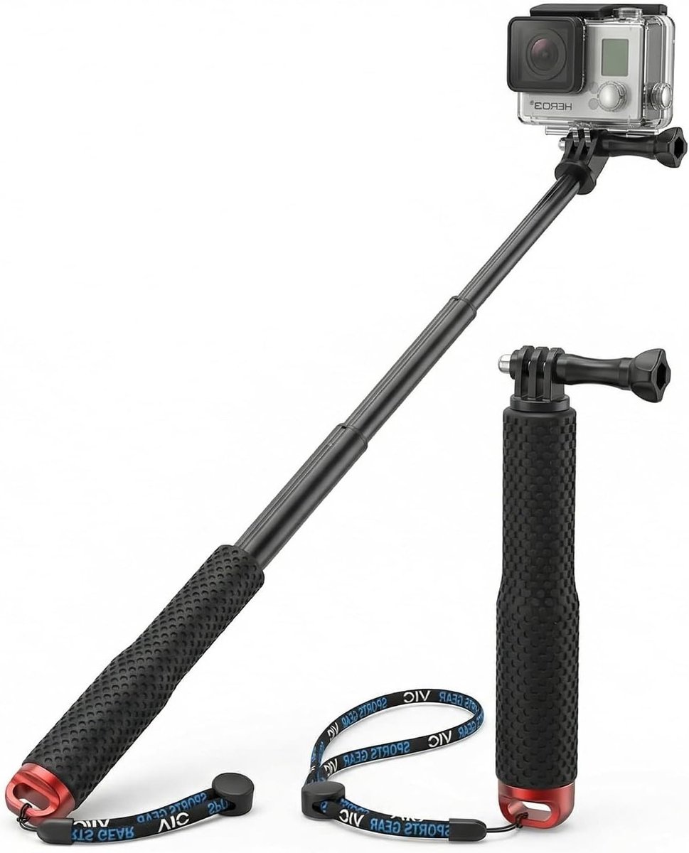 Handheld Waterproof Tripod voor Actiecamera's zoals GoPro Hero en DJI Osmo Action, Ideaal voor Avontuurlijke Opnames