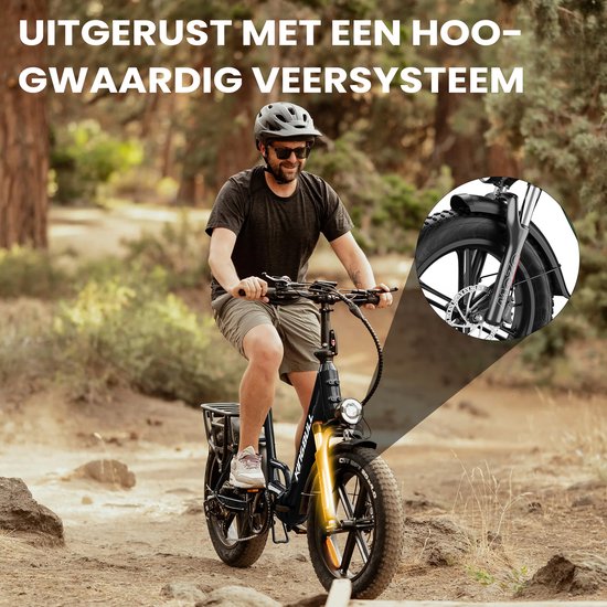 Maxtron Literider 2.0 Opvouwbare Elektrische Fiets–648Wh Accu–20×4.0 Inch Fatbike Banden–Actieradius tot 90 km–Voor- en Achter Hydraulische Schijfremmen–MOZO Aluminium Verende Voorvork met Lock-out– Elektrische Stadsfiets –Max. Belasting 180 kg–Zwart van Maxtron — afbeelding 4