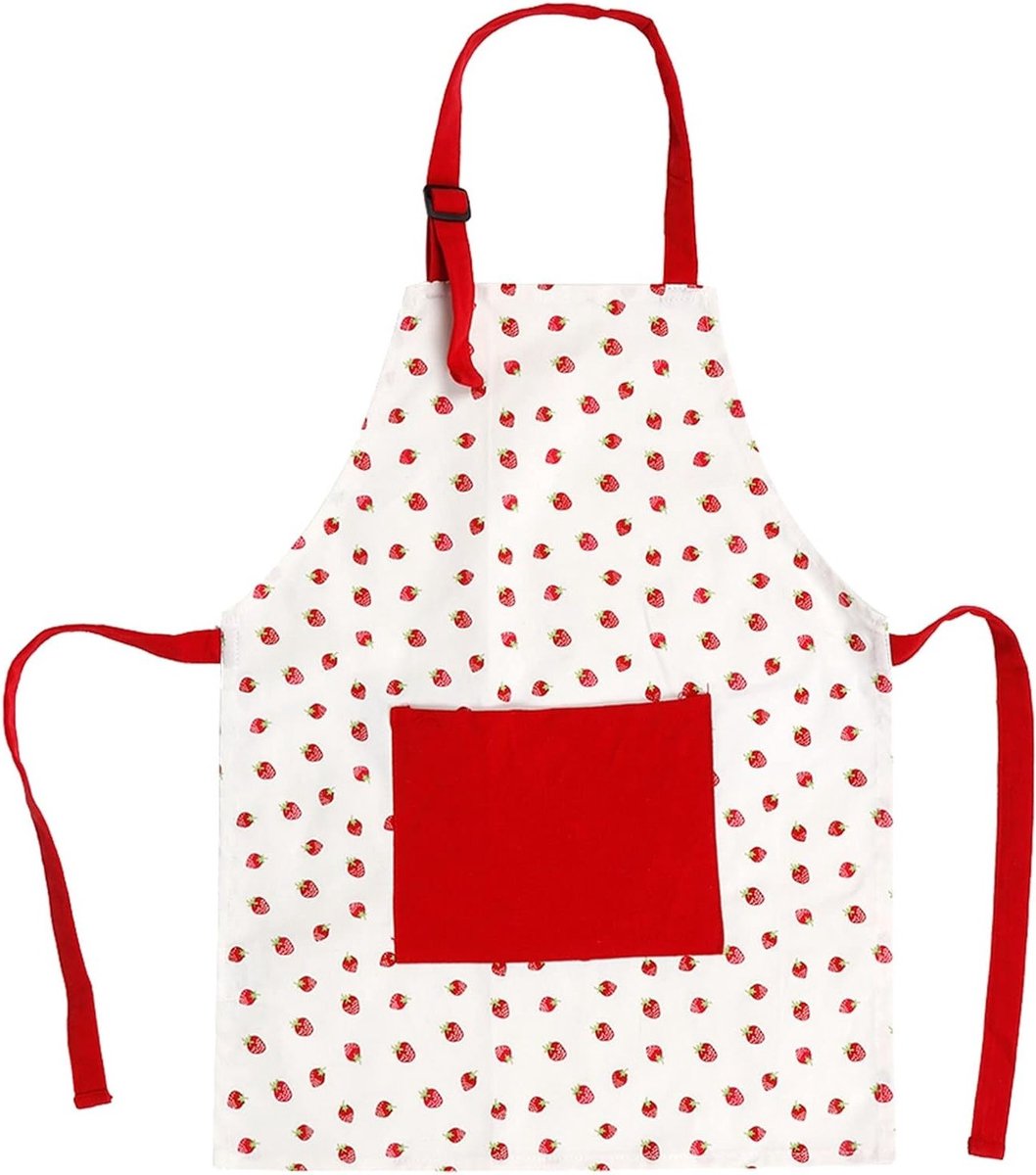 Keukenschort Kinderen - Schattig Schort - Koken en Bakken - Verstelbaar met Tas - 20 x 15 x 1 cm