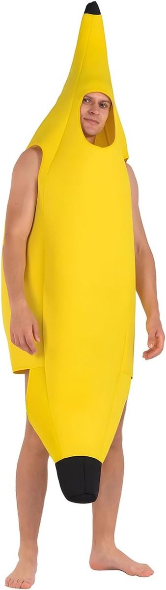 Volwassen Unisex Bananen Kostuum - Comfortabel en Grappig Fruit Kostuum voor Carnaval, Feestjes en Thema Evenementen