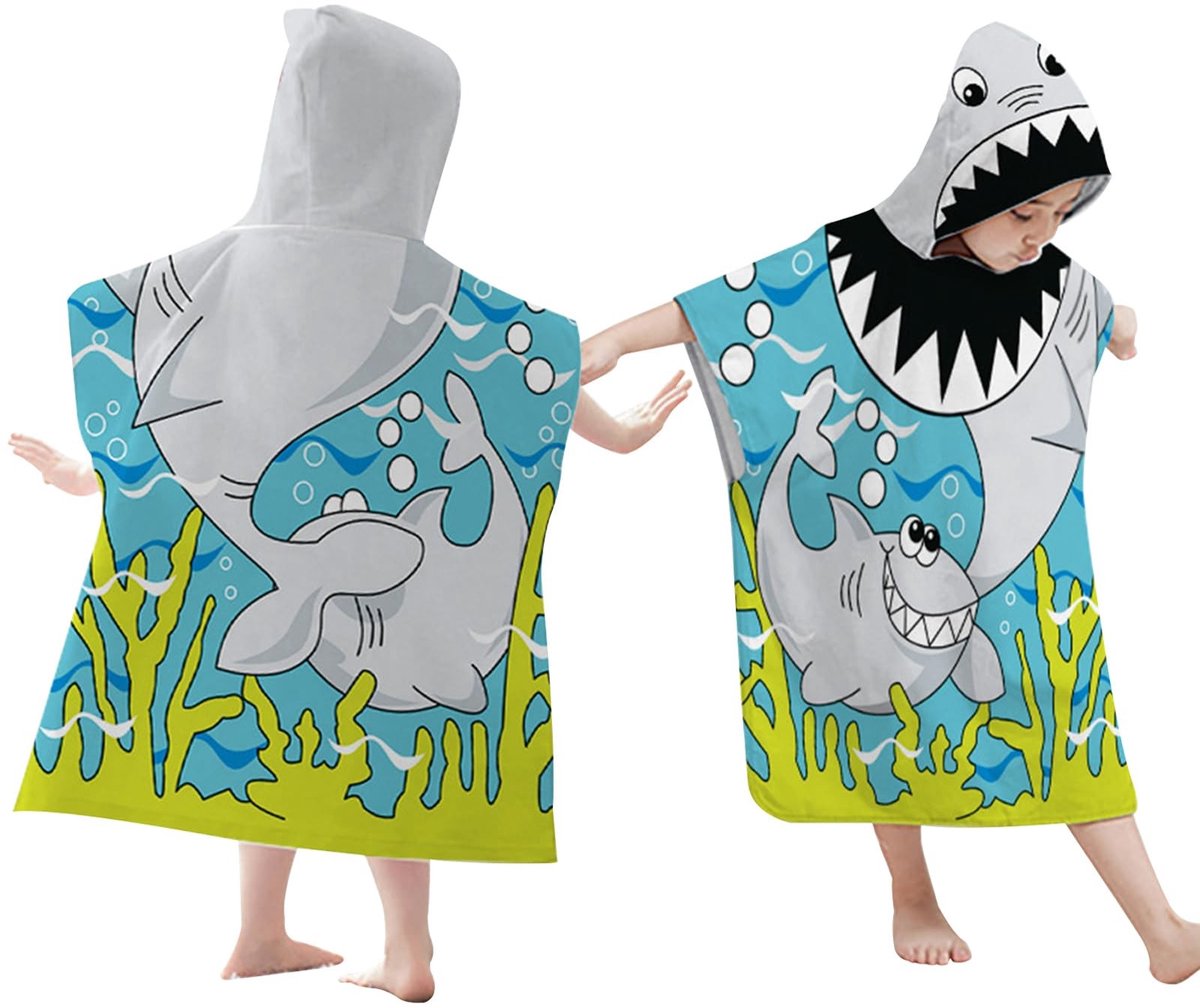 ONF3 - Meisjes Poncho Handdoek - Microfiber Cartoon - Ideaal voor Badkamer en Strand - Voor Kinderen - Geschikt voor Zwembad - Leuk ontwerp