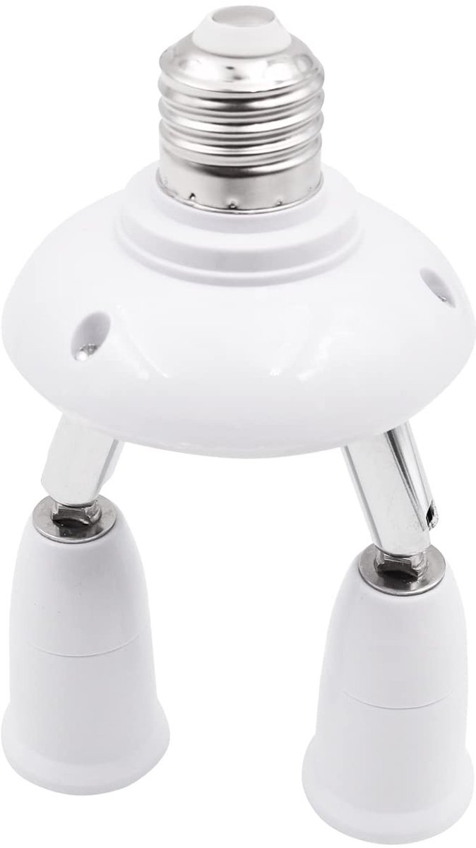 aladdien - 3 in 1 verstelbare E27 naar E27 basis gloeilampadapter - Licht Socket Splitter - Perfect voor fotografie - 360° draaibaar - Ideaal voor r..