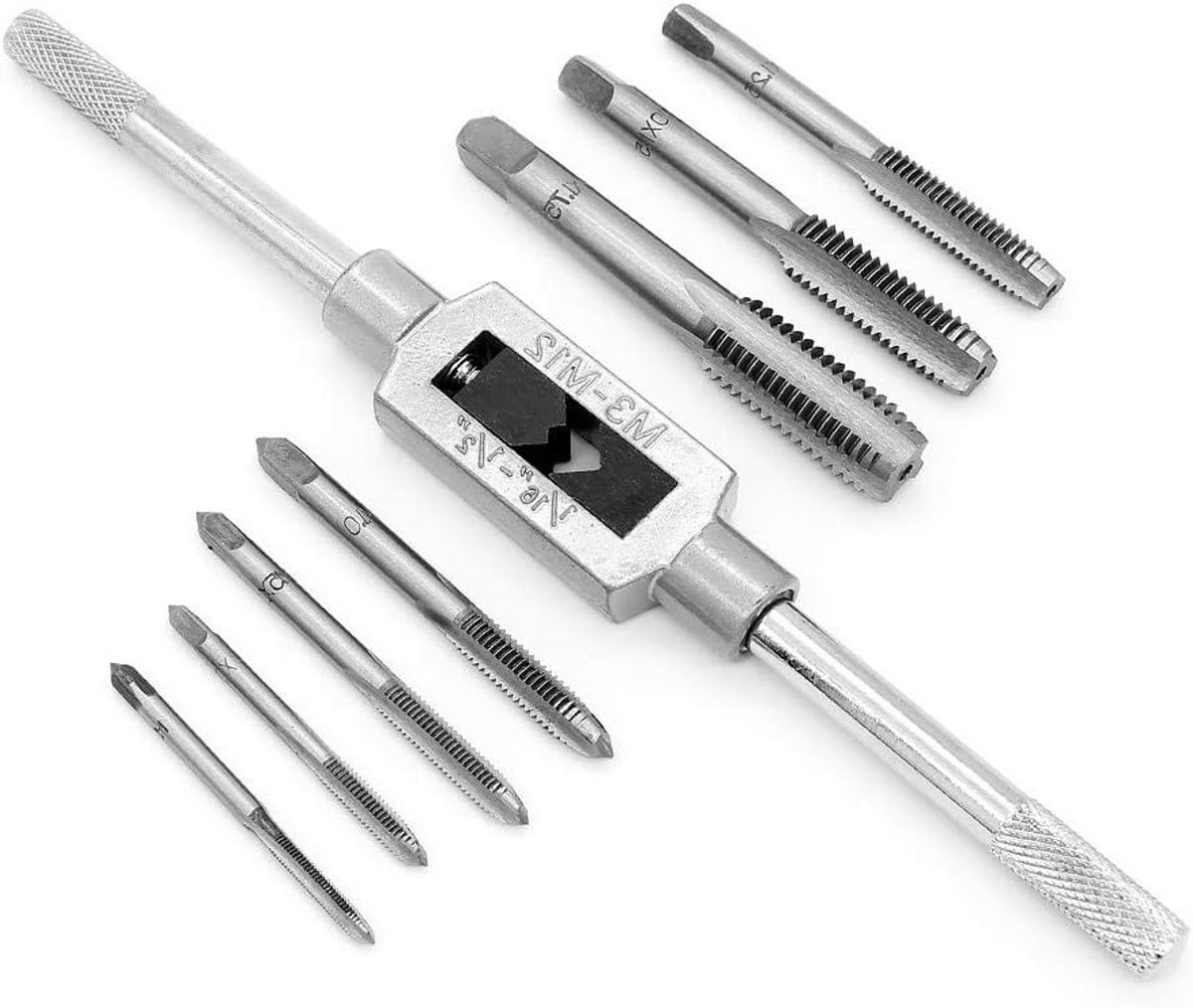 Verstelbare Reamer Tap Wrench Set - Bar-Type Tap Wrench Set met Metric Thread M3/4/5/6/8/10/12 - Insert Screw Taps voor Hand Tappen Bewerking