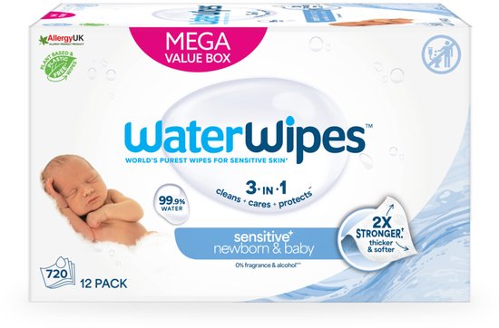 WaterWipes Billendoekjes Bio - 12 x 60 stuks - 720 doekjes