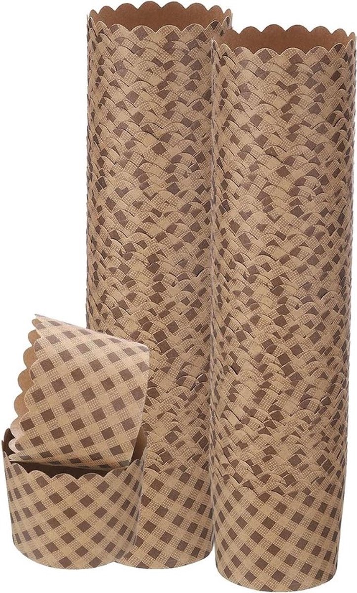 100 stuks Kraftpapier Bakvormpjes voor Bruiloft en Verjaardag.