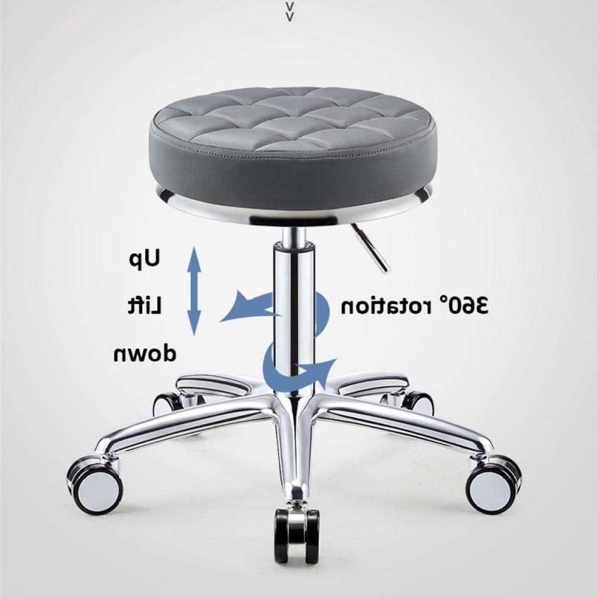 Rolstoel Kruk - Werkkruk Zadel - Mobiel Werken - Verstelbare Hoogte - 43-58 cm - Bruin