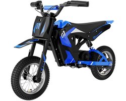 Elektrische Kindermotor - Kinder Motorfiets - 300W Motor - 25 km/u - 36V 4Ah Batterij - 15 km Bereik - 3 Snelheden - 12 Inch Banden - Schokdempers - Trommelrem - 3 tot 12 Jaar - Blauw