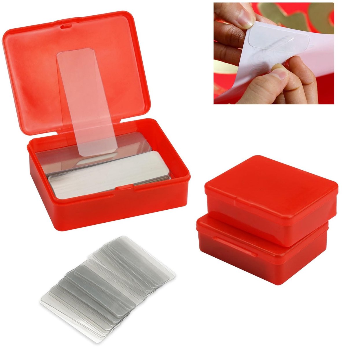 aladdien - Dubbelzijdige Lijm Tape - 180 Stuks - Extra Sterk - 5 x 1.8 cm - Verwijderbaar - Geschikt voor Foto's en Posters - Ideaal voor Decoratie