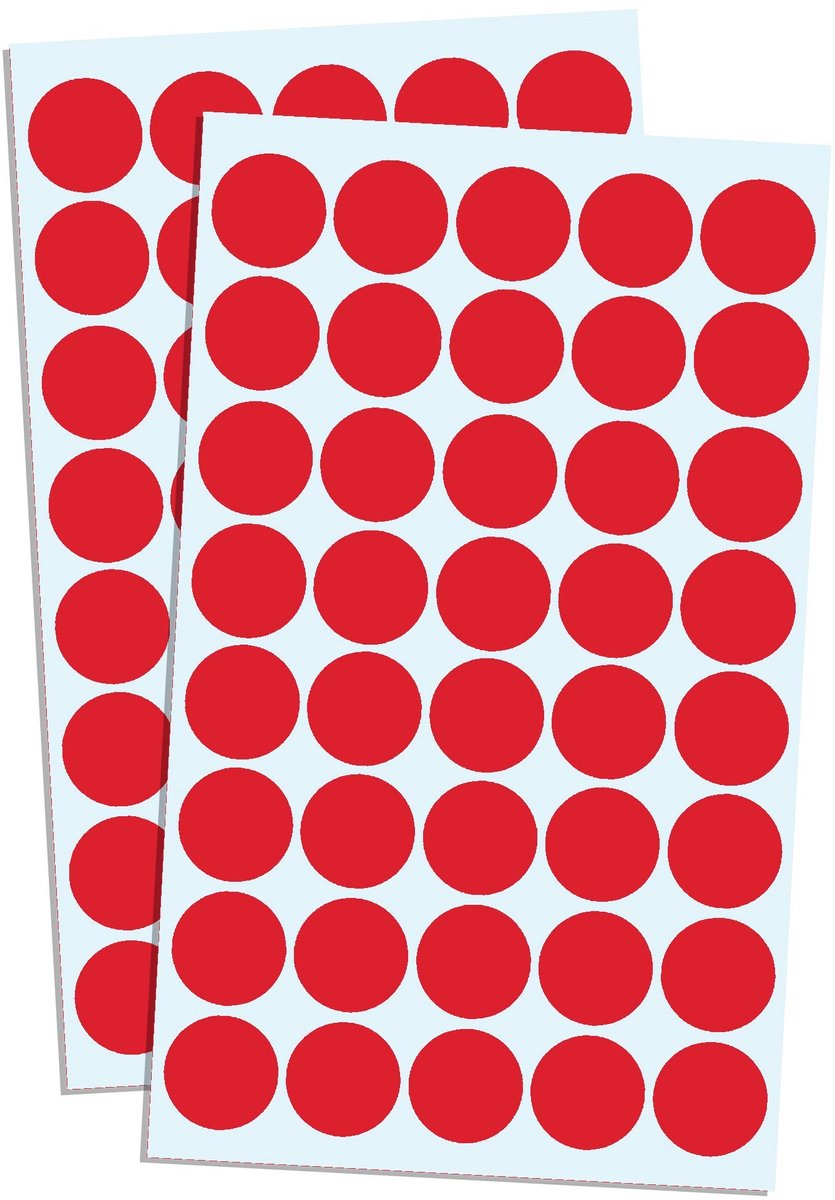 aladdien - 8000 Stuks - Zelfklevende Stickers - Ronde Puntstickers - Rood - Etiketten voor Creatieve Projecten - Geschikt voor Papier en Hout