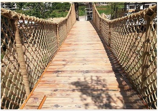 Veiligheidsnet - Beschermnet - Kinderen Beveiligen - Sterke Treksterkte - 6mm dik 15cm maas - Jute Kleur