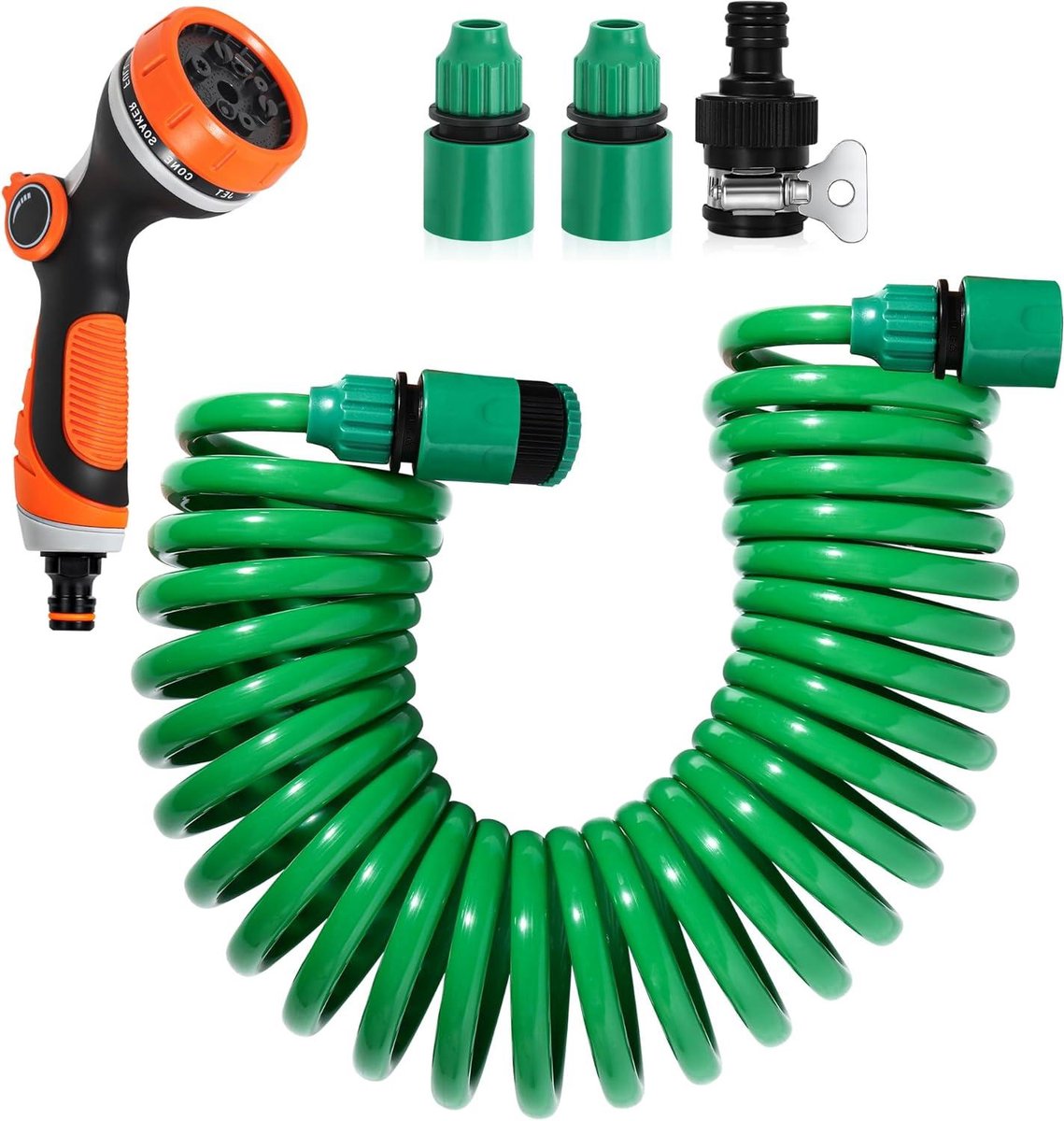 Flexibele tuinslang - Krimpbare slang - Tuin besproeien - Automatische opwikkeling - 75 meter - Groen