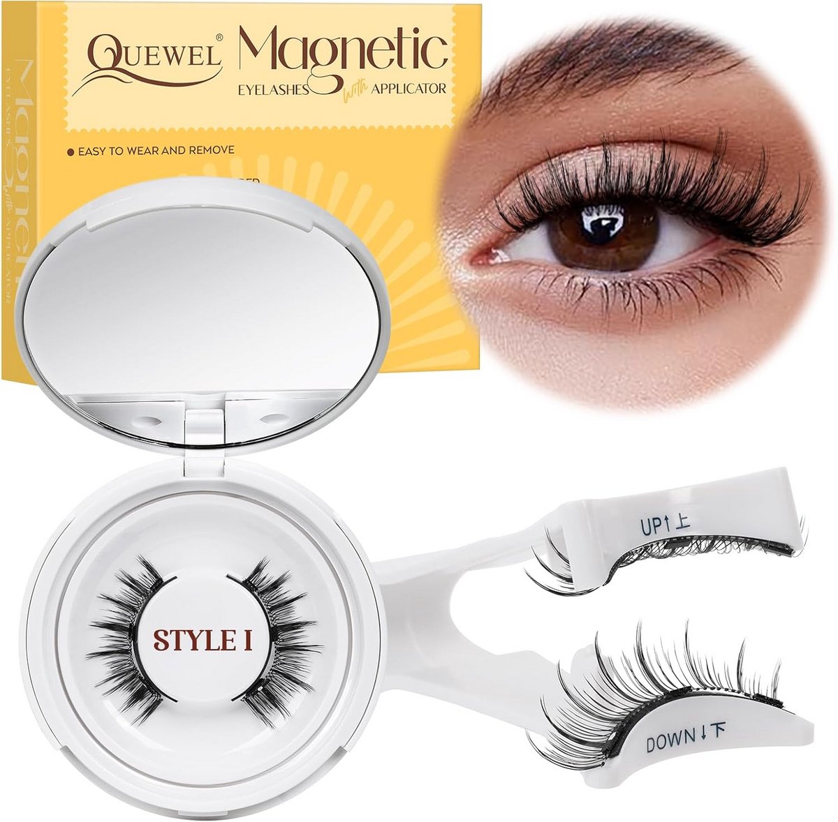 Natuurlijke Magnetische Nepwimpers Set - Herbruikbaar & Zonder Lijm - Inclusief Applicator