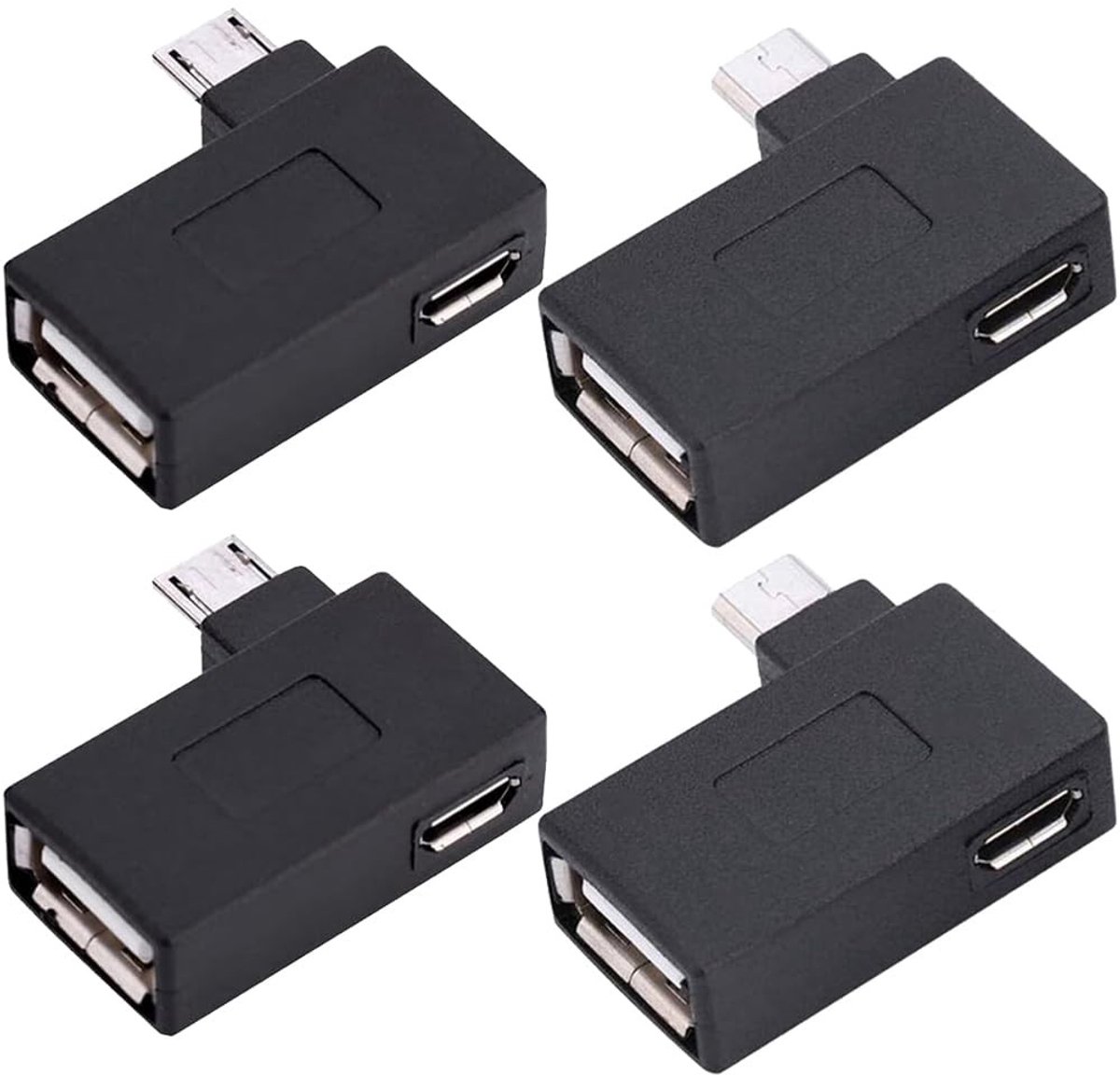 aladdien - Micro USB OTG Adapter - 4-Pack voor Firestick en PlayStation - Handige adapter voor data-overdracht - Compact formaat - Geschikt voor Chr...