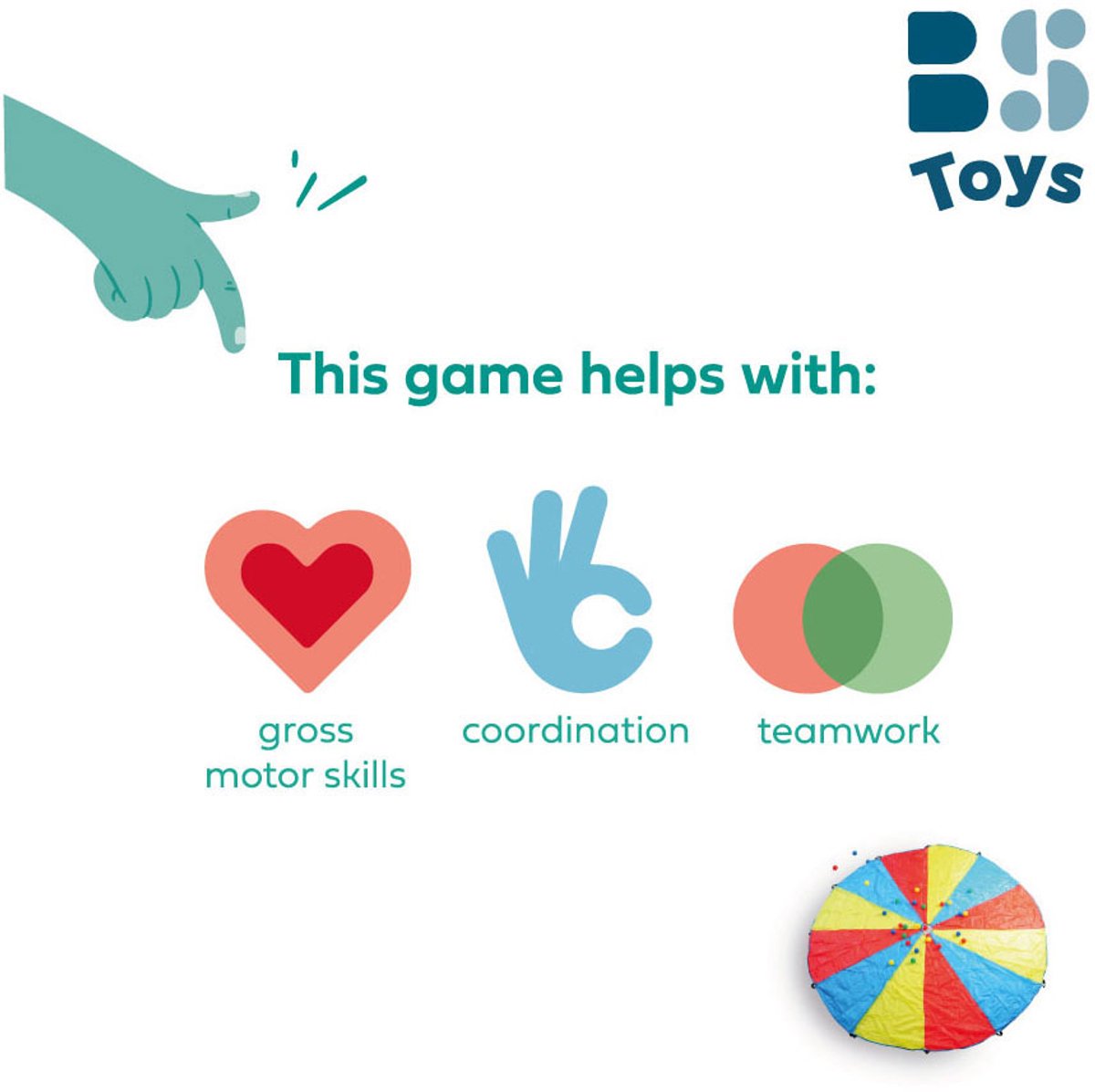 BS Toys Parachute Spel met Gat - Buitenspeelgoed - Vangspel - Doekspel 3 tot 12 Spelers - Spelletjes voor kinderen - Buiten speelgoed - Buitenspel - Buiten Spellen - Tuin Speelgoed - Strandspeelgoed - 3 Meter doek — afbeelding 12