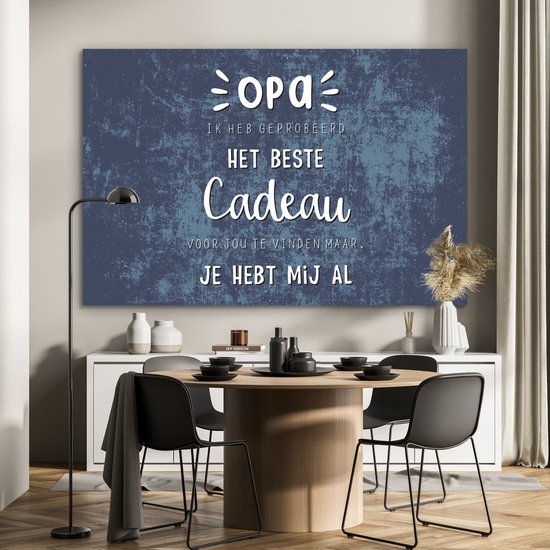 Décoration murale Métal - Peinture Aluminium Industriel - Le meilleur cadeau - Proverbes - Citations - Grand-père - 180x120 cm - Dibond - Photo sur aluminium - Décoration murale industrielle - Pour le salon/chambre