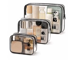 Consumerce® Doorzichtige Toilettas - Set van 3 - Reistas ...