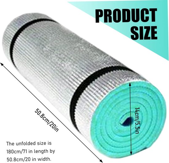 Schuim Slaapmat - Kampeer mat - Buiten slapen - Waterdicht isolerend - 180 x 50 cm - Meer Groen — afbeelding 5