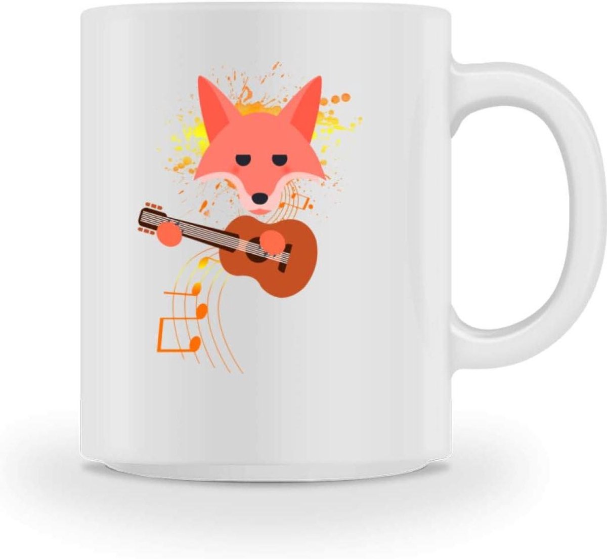 Koffiemok Muzikant - Thee mok - Dagelijks gebruik - Unieke opdruk - 375 ml - Wit
