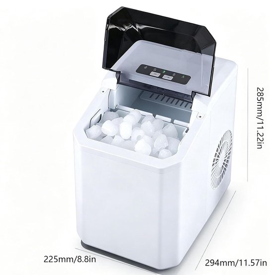 Ijsblokjesmachine voor thuis - Automatische ijsmaker - Snelle koelte bieden - Automatische reiniging - 1.3 liter capaciteit - Zilver — afbeelding 3