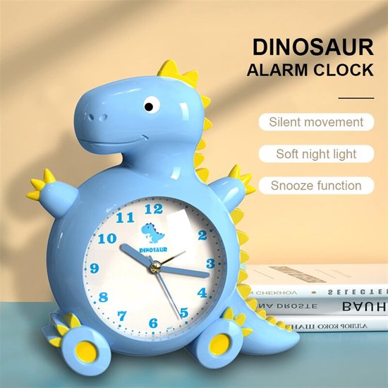 Kinder Wake Up Light - Nachtlampje Tafelklok - Kind Leren Slapen - Schattig Dieren Design - 10x10mm - Sky Blue — afbeelding 4