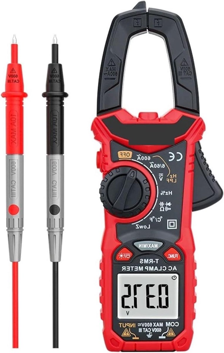 Digitale Multimeter - Stroomtang Tester - Elektrische Metingen - Echte RMS Waarde - 26mm Kaak - Zwart