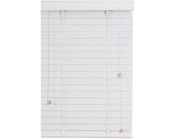 Houten Jaloezieën - Raambekleding - Privacy en Licht - Massief Hout - 70x120cm - Wit