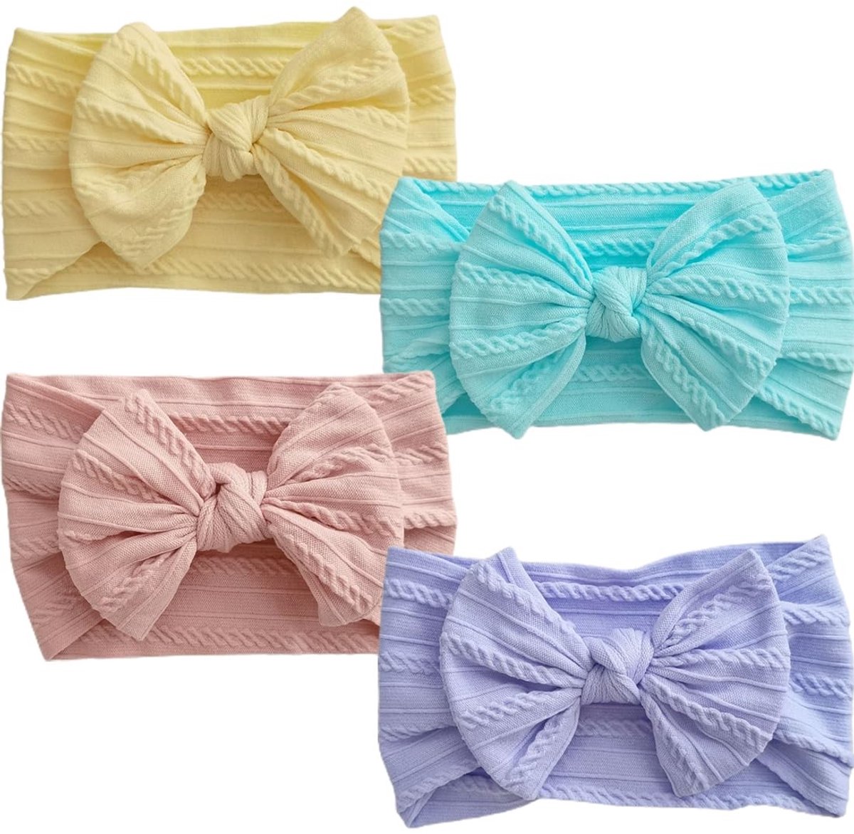 ONF3 - Elastische babyhoofdbanden - Hoofdbanden voor baby - 4 stuks in verschillende kleuren - Geschikt voor jongens en meisjes - Babyaccessoires