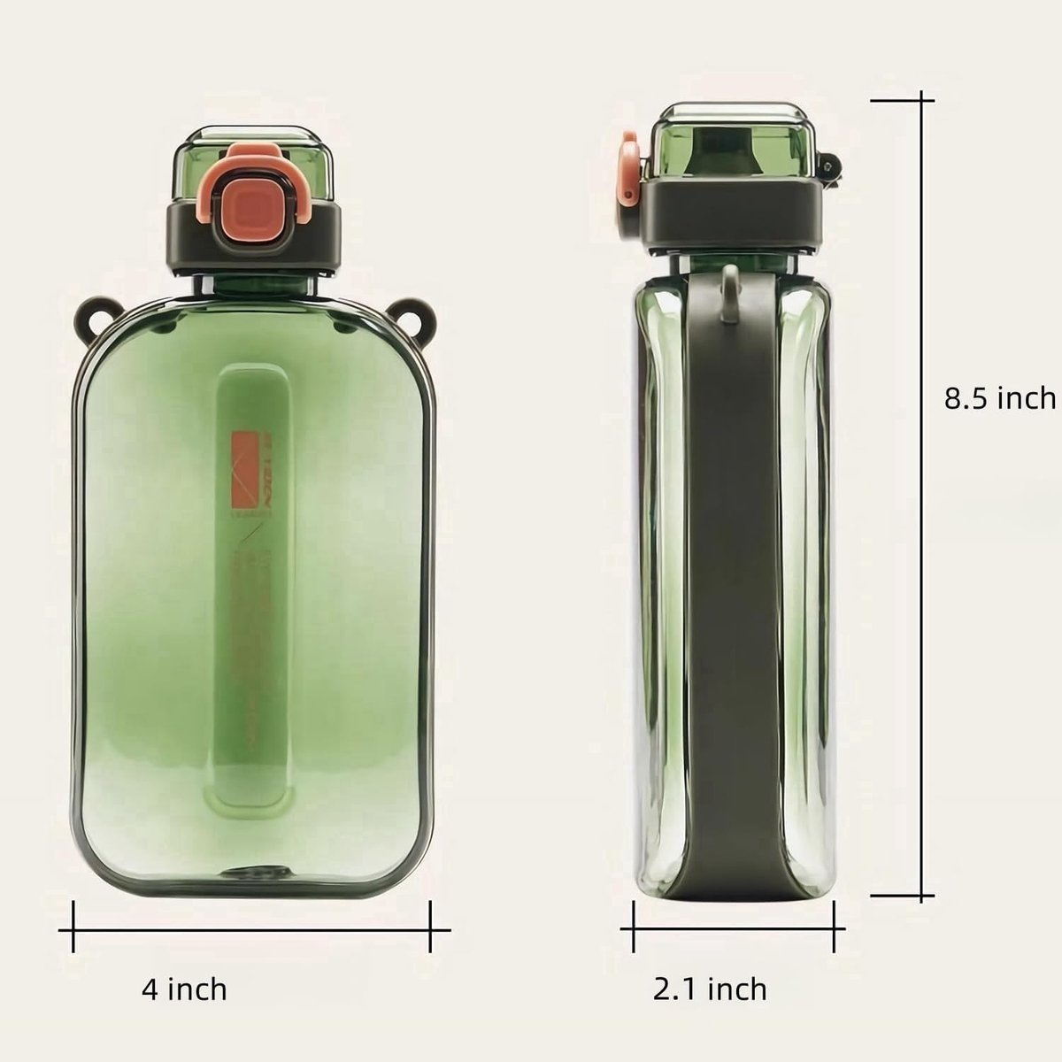 Platte Waterfles 750ml Vierkant Lekvrij Reismodel - Ideaal voor Portemonnee en Sport