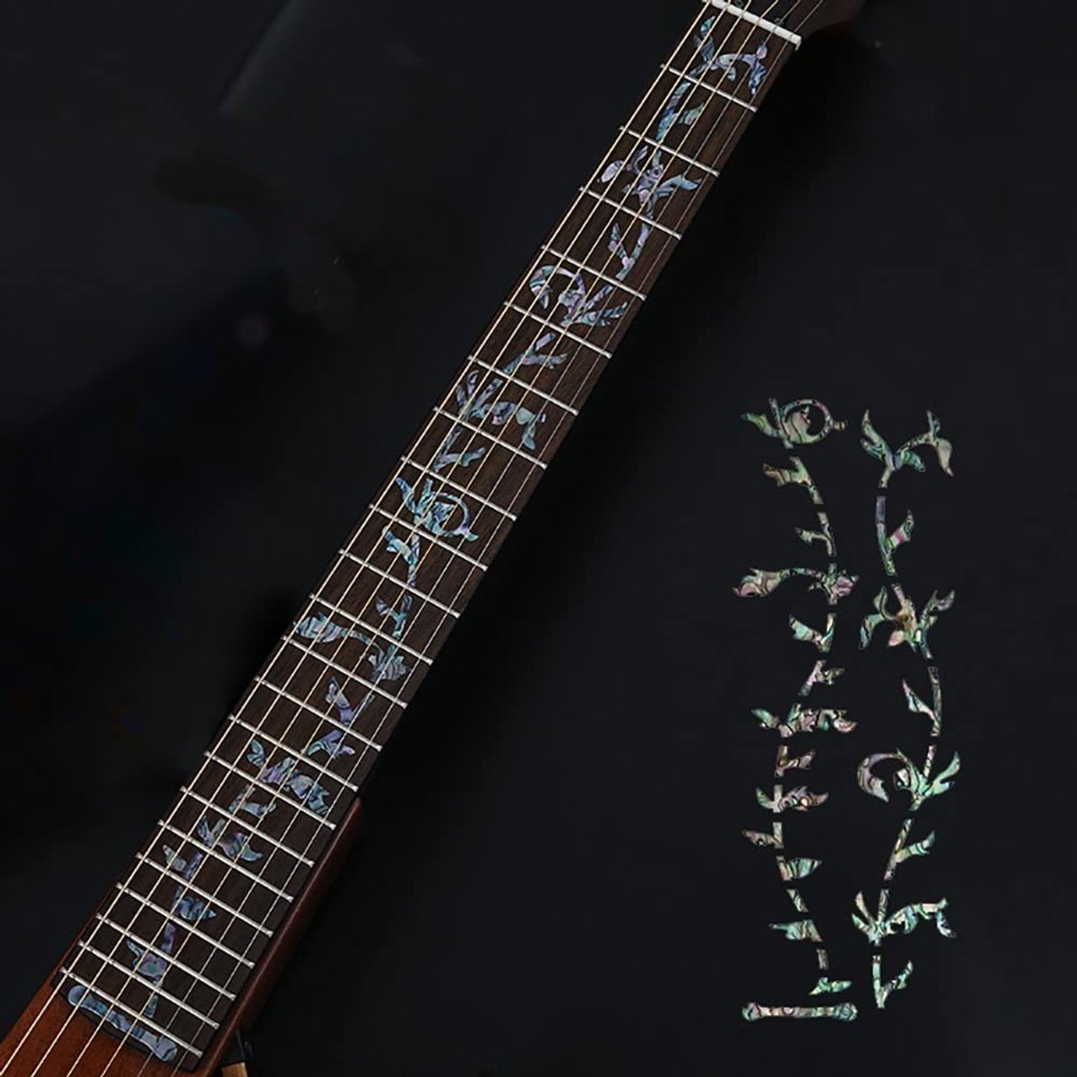 aladdien - Gitaarhalsmarkering - Inlay-stickers - Eenvoudig te verwijderen - Abalone Blauw - DIY Gitaarhals - Geschikt voor 19 tot 24 frets