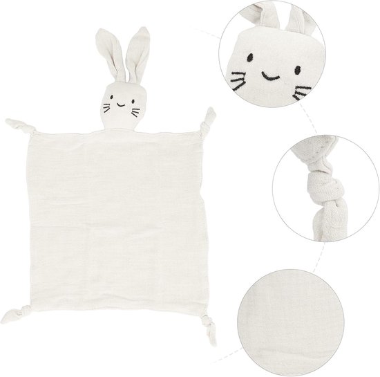 Baby Knuffeldoek - Troostdoekje - Baby Comfort - Zacht Konijn - 28x44 cm - Beige — afbeelding 2