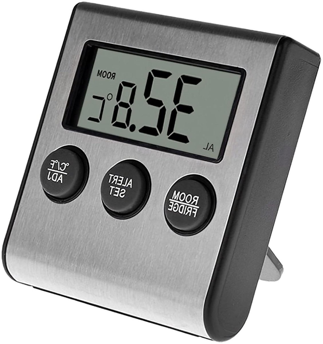 Koelkast Thermometer - Vriezer Meter - Voedsel Opslag - Met Geheugenfunctie - 7.6 x 6.3 cm - Zwart