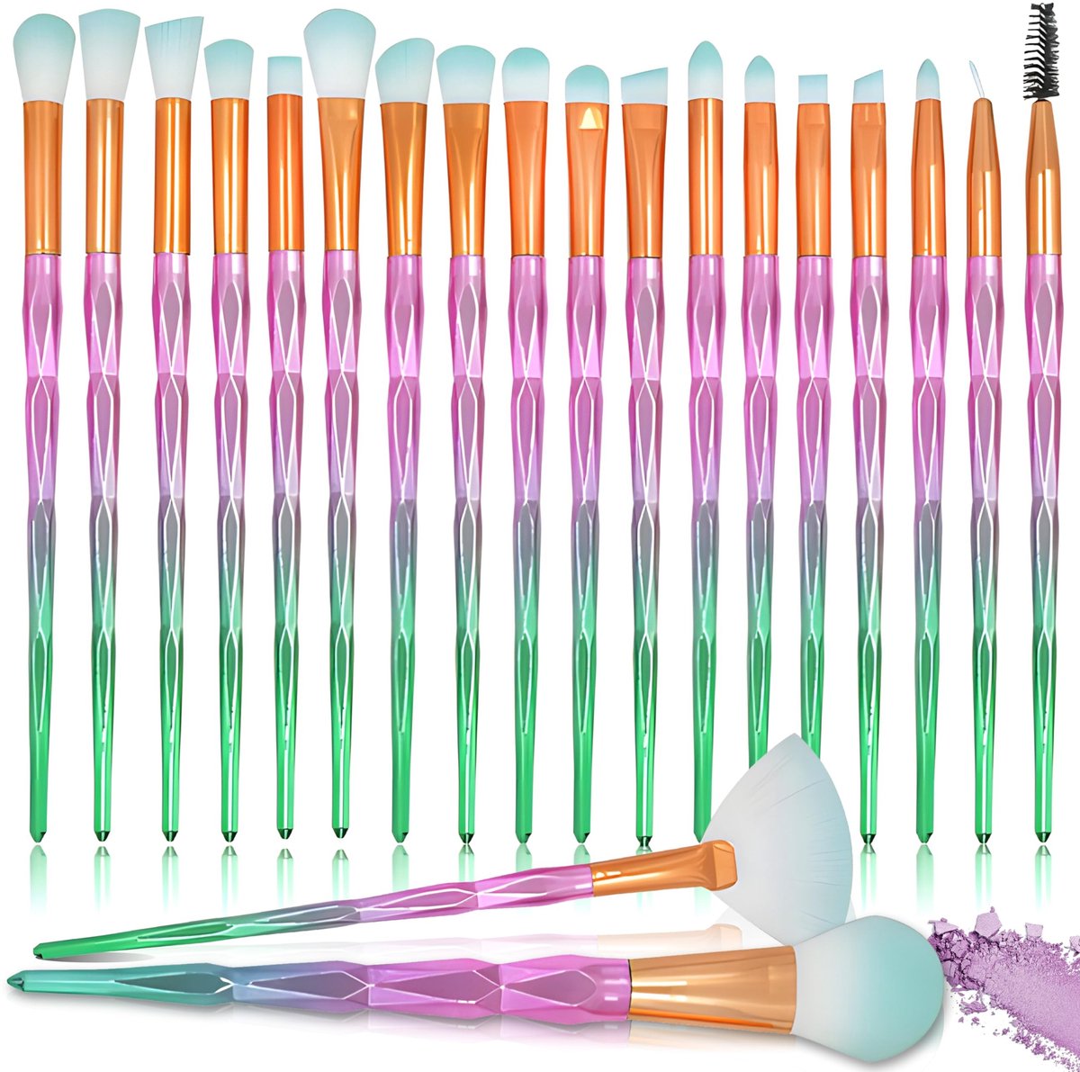 Retoo Makeup Brush Set - 20-delige Professionele Make-up Kwasten Set voor Gezicht en Ogen