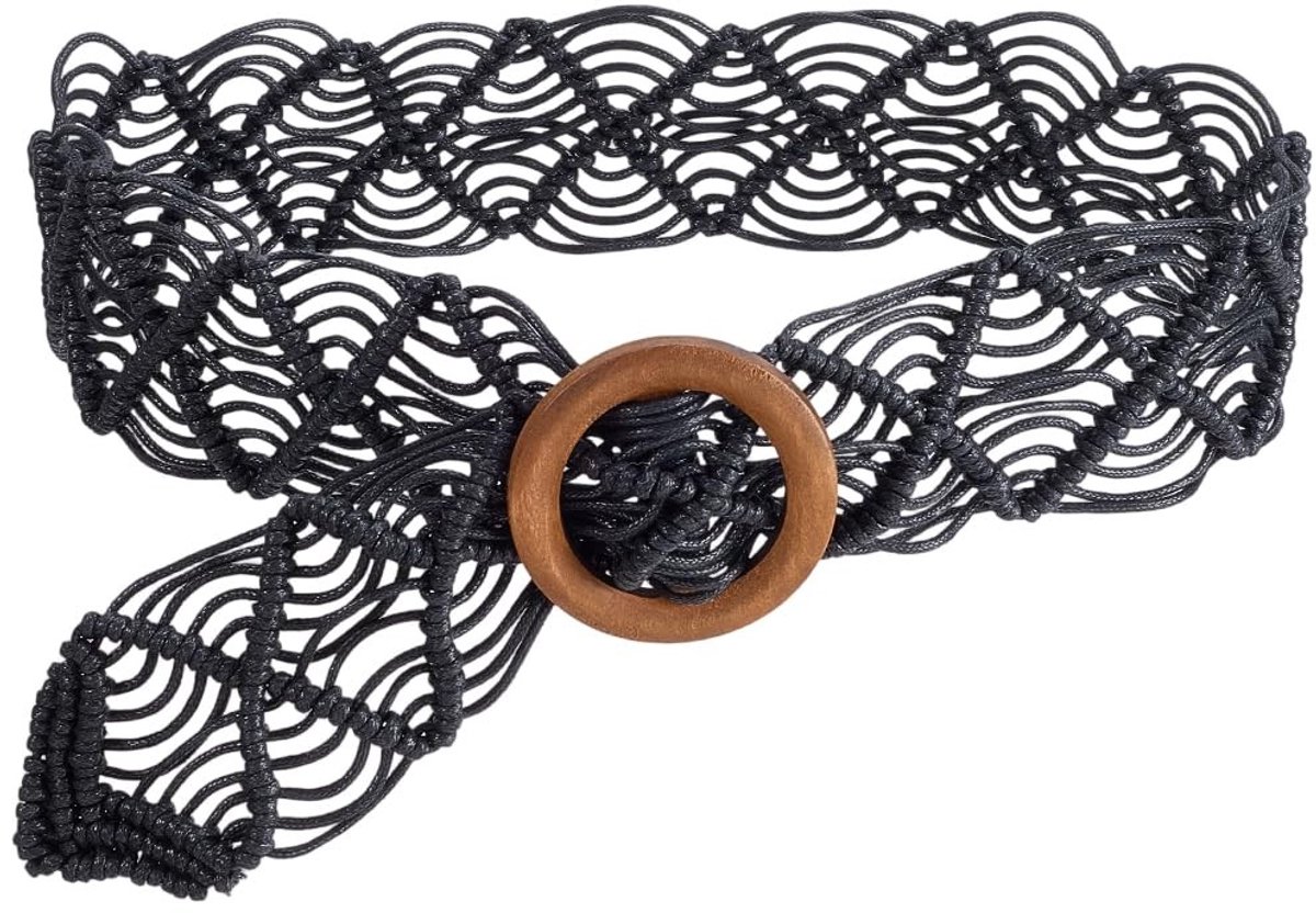 aladdien - Gevlochten Riem - Handgemaakt - Verstelbaar - Bruin - Bohemian Stijl - Duurzaam Materiaal - Geschikt voor Casual Outfits - Uniek Ontwerp
