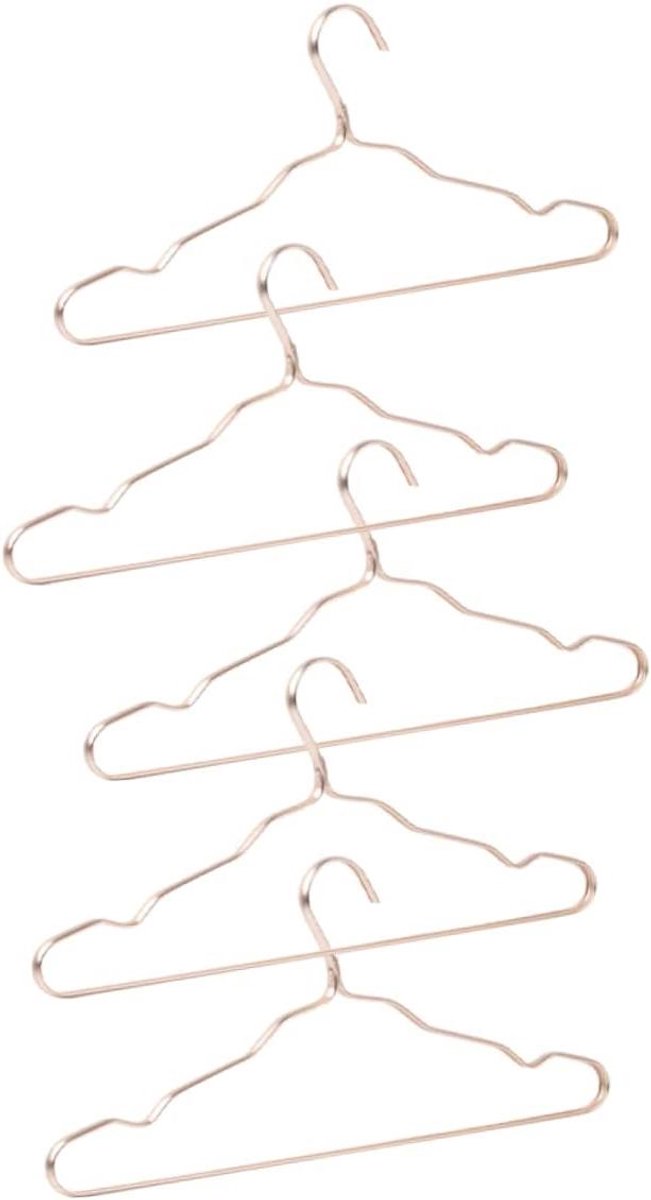 Kledinghangers Set - Antislip Hangers - Kleding Opbergen - Duurzaam Aluminium - 5 Stuks - Goud
