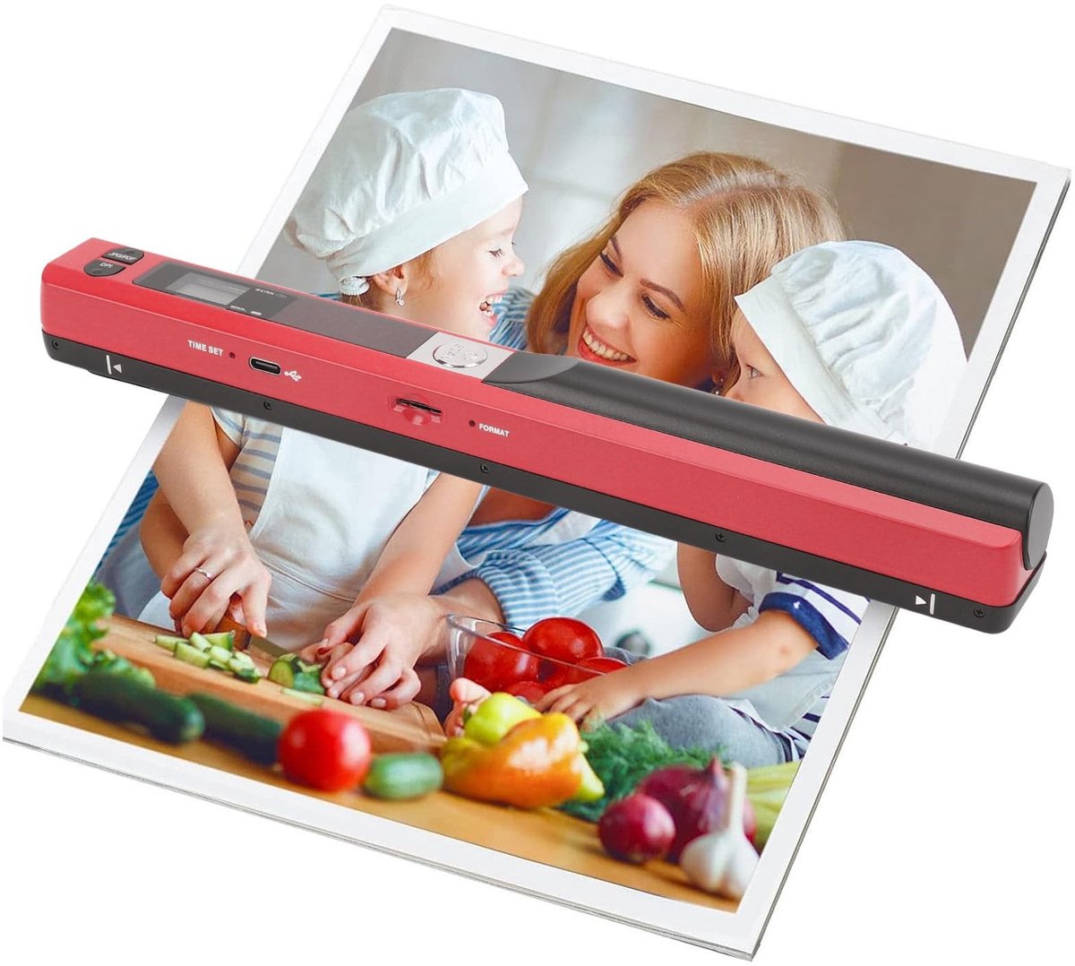 ONF3 - Draagbare Scanner - Compacte Handscanner - Rood - Foto en Documenten Digitaliseren - Ideaal voor Bedrijven en Thuisgebruik