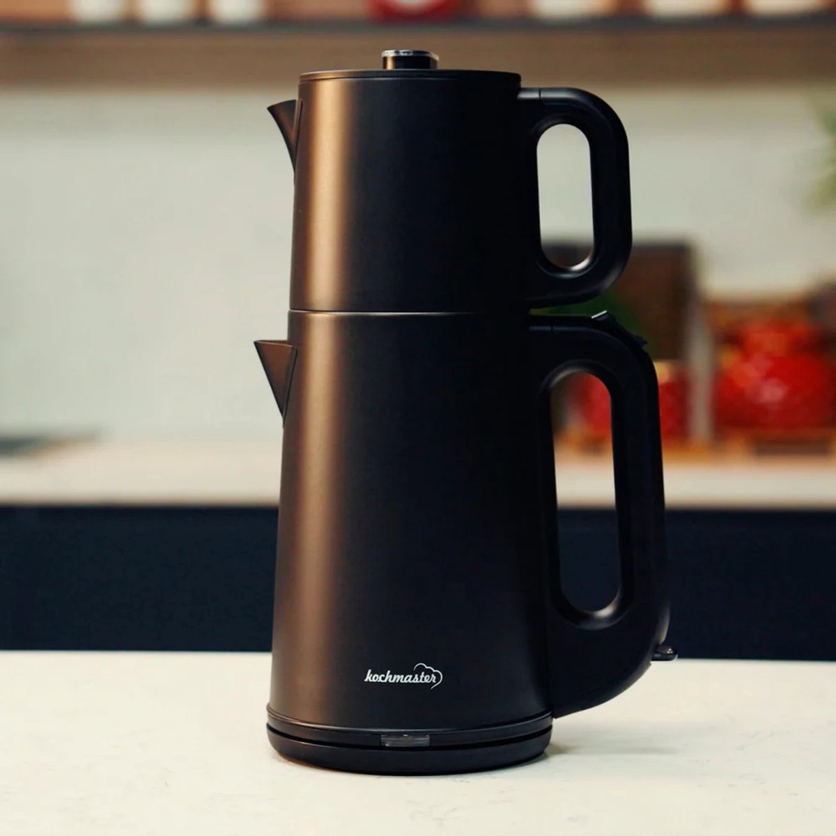 Kochmaster Elektrische Turkse Theemachine – Samovar 2L + 1L – 1800W – Warmhoudfunctie – Zwart