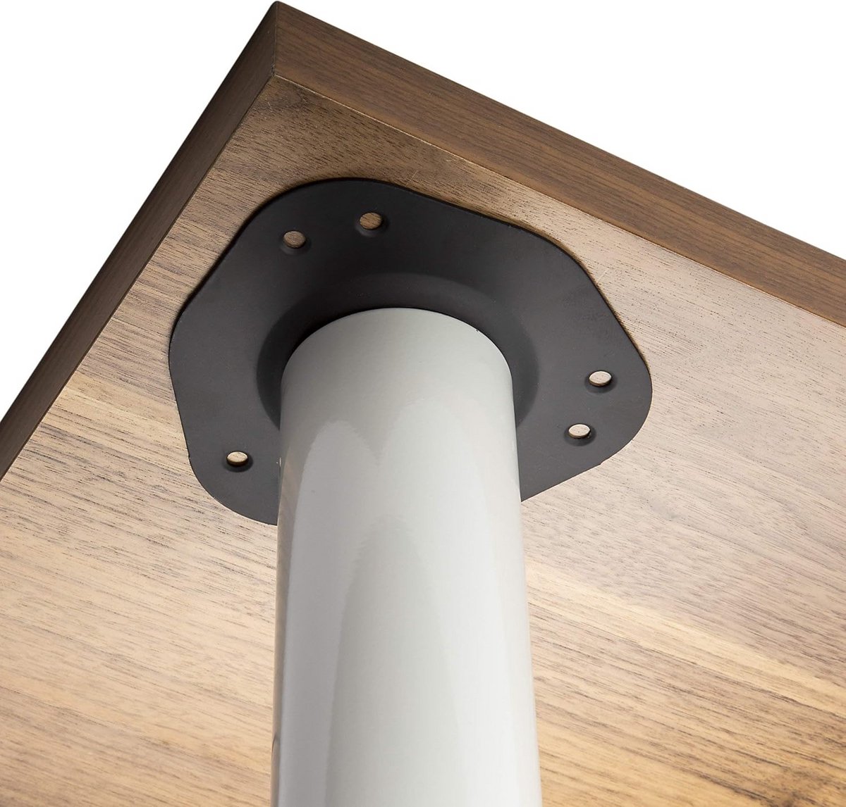 Set van 4 Ronde Verstelbare Tafelpoten Wit Geschikt voor Tafel en Werkblad 870 mm