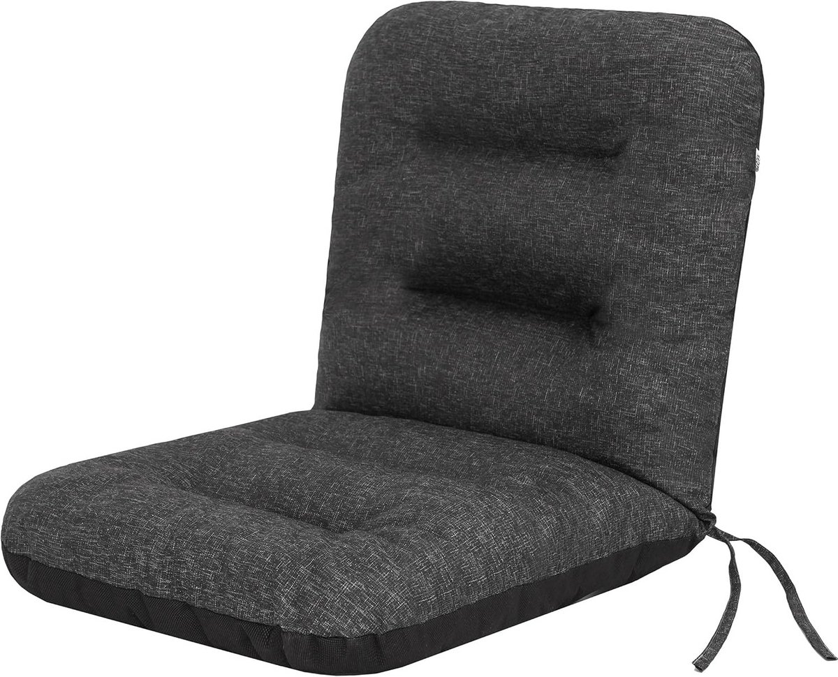 Comfortabel Zitkussen voor Ligstoel Tuinstoel 96x48 cm Zwart Eco-linnen