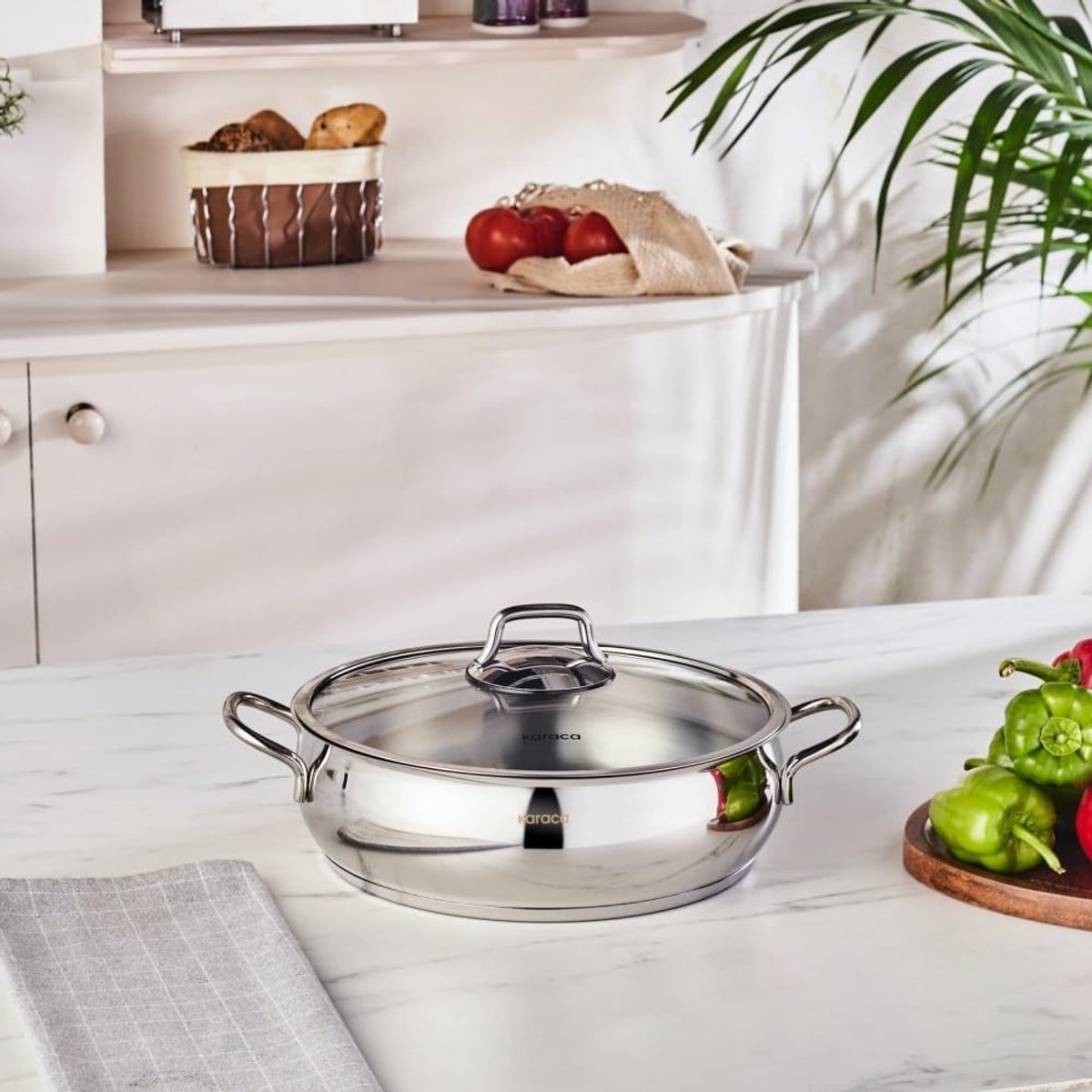 Braadpan - Gietijzeren pan - Langzaam garen - Gelijkmatige warmteverdeling - 26 cm - Zilver