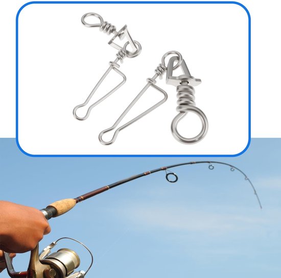 aladdien - Italiaanse Swivel Fishing Swivel Connectors - Snaps voor Lure Vissen - 50 Stuks - Duurzaam en Sterk - Geschikt voor Zoet- en Zoutwater - .. — afbeelding 5