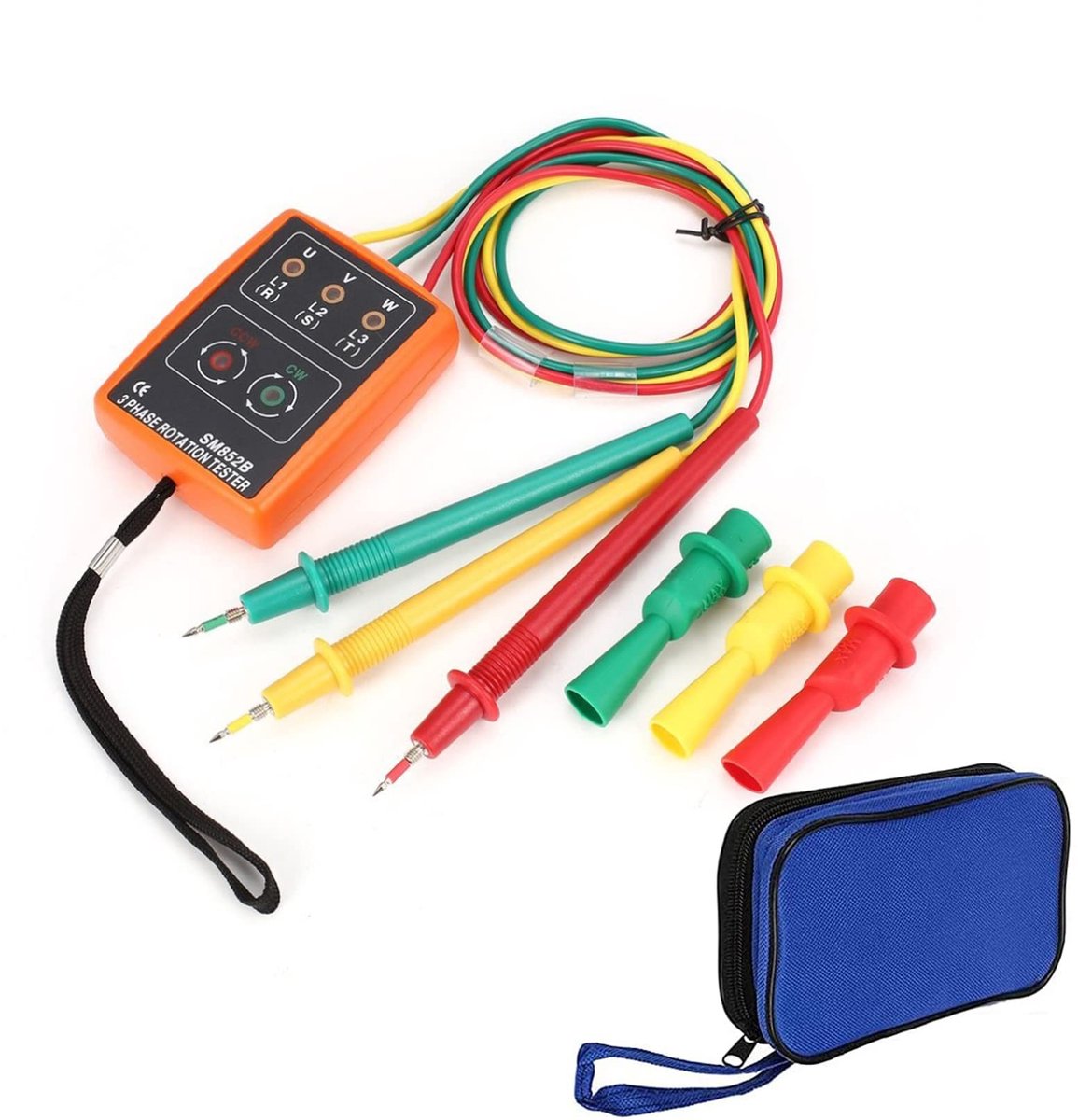SPHProducts - Draagbare handheld faseroterende veldtester - Fasedetector - LED en zoemer - 3 motorrotatie-indicator - Testen van hoogspanningsapparatu