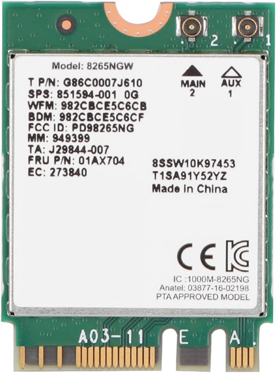 Snelle Wifi Kaart NGFF M2 802.11AC Dual Band 2.4G/5G voor Laptops