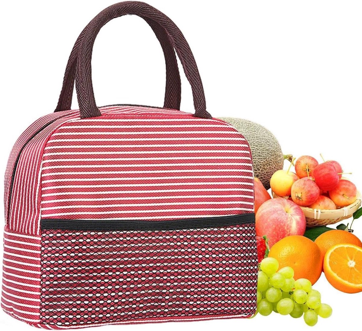 Lunchtas - Voedselcontainer tas - Eten meenemen - Voedselveilig materiaal - 23x16x20 cm - Rood