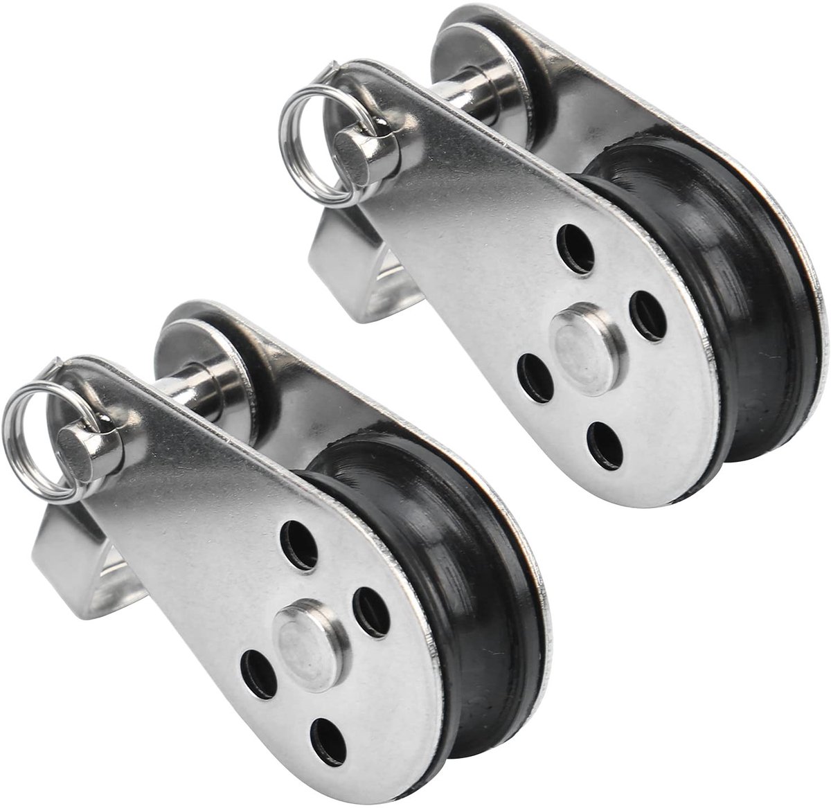 aladdien - 2 Stuks Zeilen Katrol - Zware Rvs Nylon Katrollen - Ideaal voor Boot en Kajak - Compact en Lichtgewicht - Perfect voor Lifting - Geschikt..