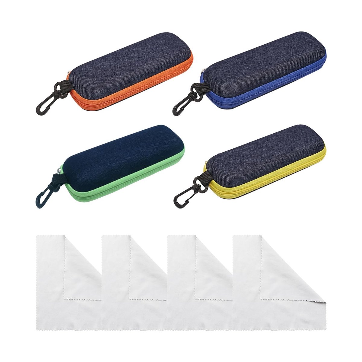 aladdien - Harde brillenkoker - Beschermhoesjes - Duurzaam en stijlvol - Blauw, groen, oranje, geel - Reisbrillen - Uniseks volwassenen