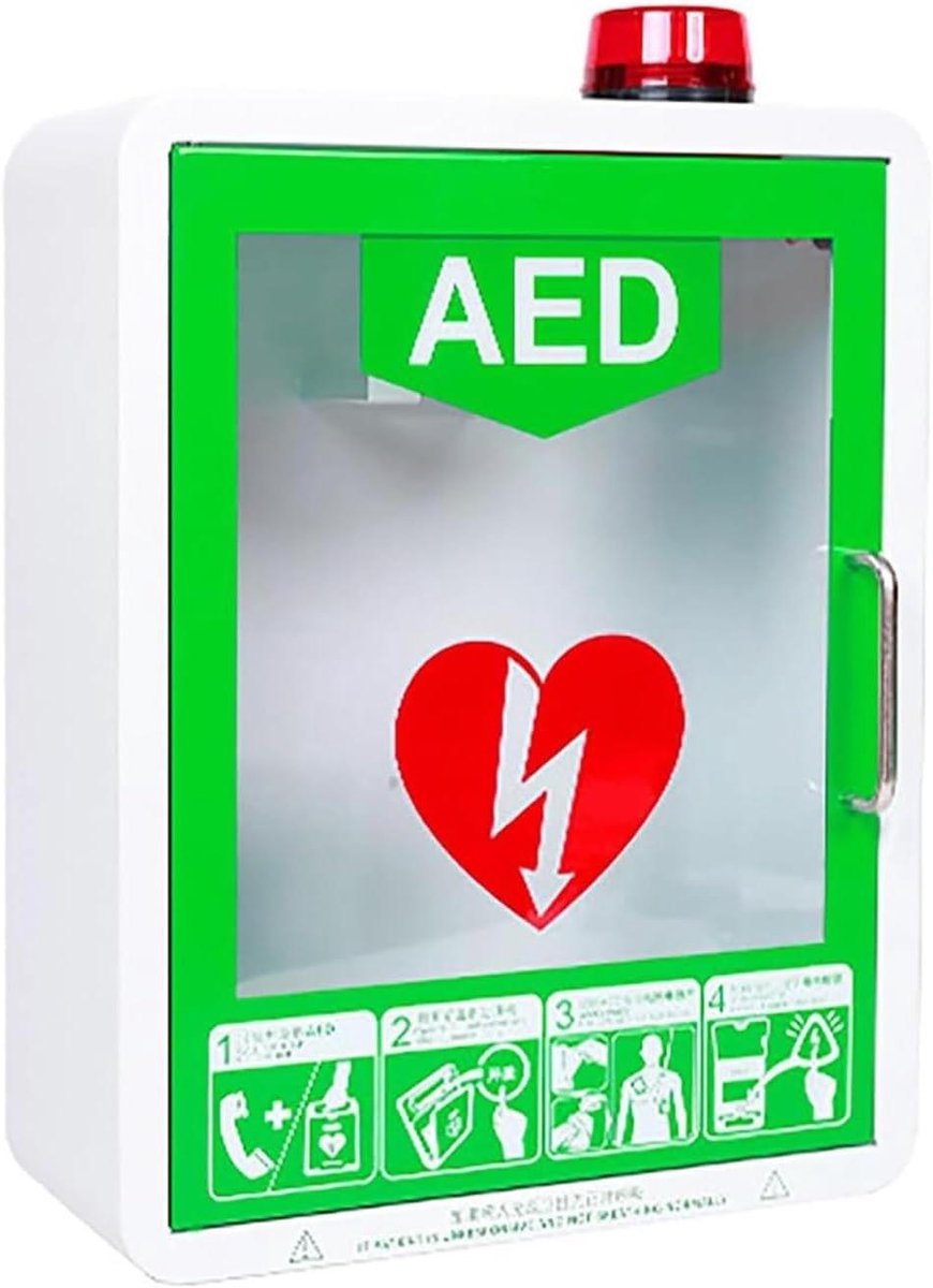 AED Alarmbox - EHBO Kast - Levens Redden - Universele Pasvorm - 45x35x18CM - Groen